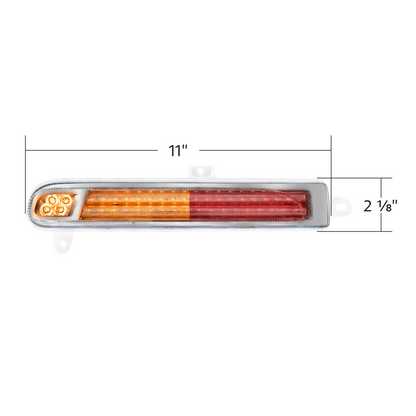 Peterbilt 389 Double Fury Red Auxiliary to Amber Primary 78 LED Rear Headlight Turn Signal Light