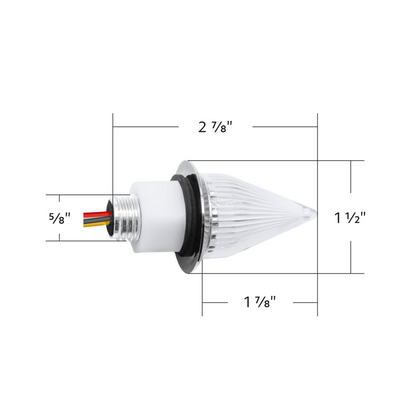Double Fury Green Auxiliary to Amber Primary Function 4 LED 1 1/8" Spike Light