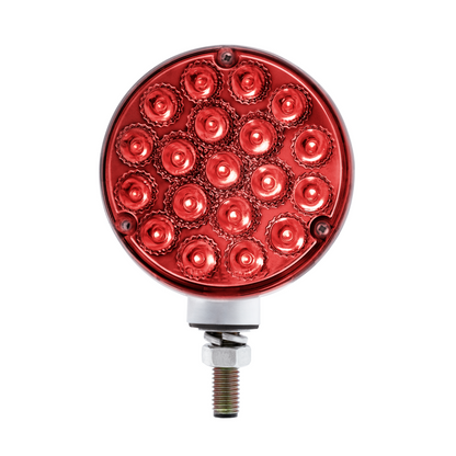 Double Fury Blue Auxiliary to Amber and Red Primary Dual Function 38 LED Reflector Double Face Turn Signal Light