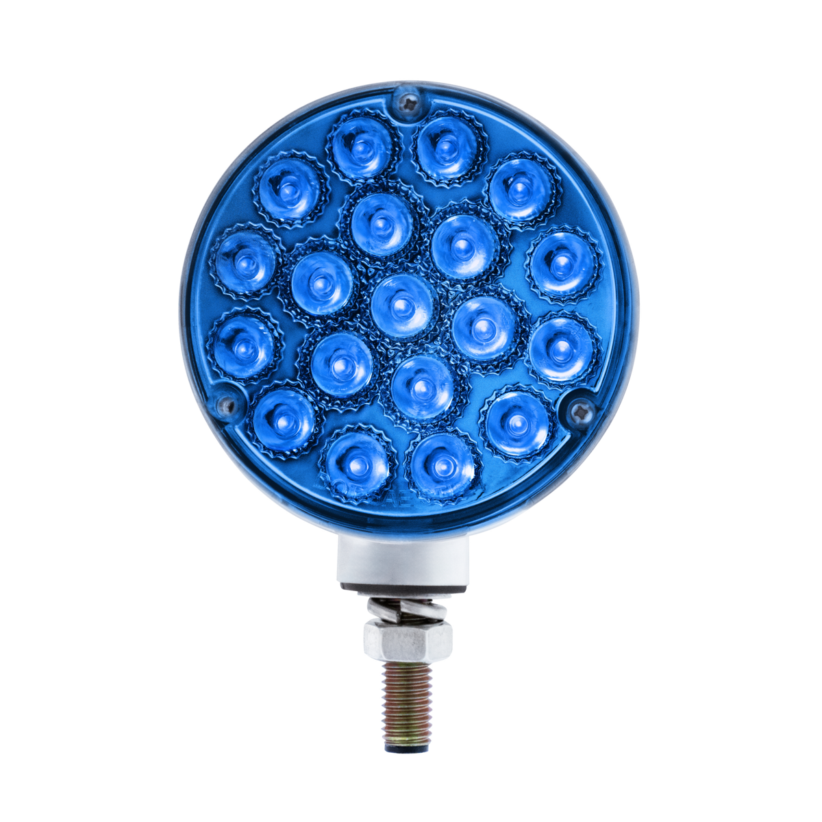 Double Fury Blue Auxiliary to Amber and Red Primary Dual Function 38 LED Reflector Double Face Turn Signal Light