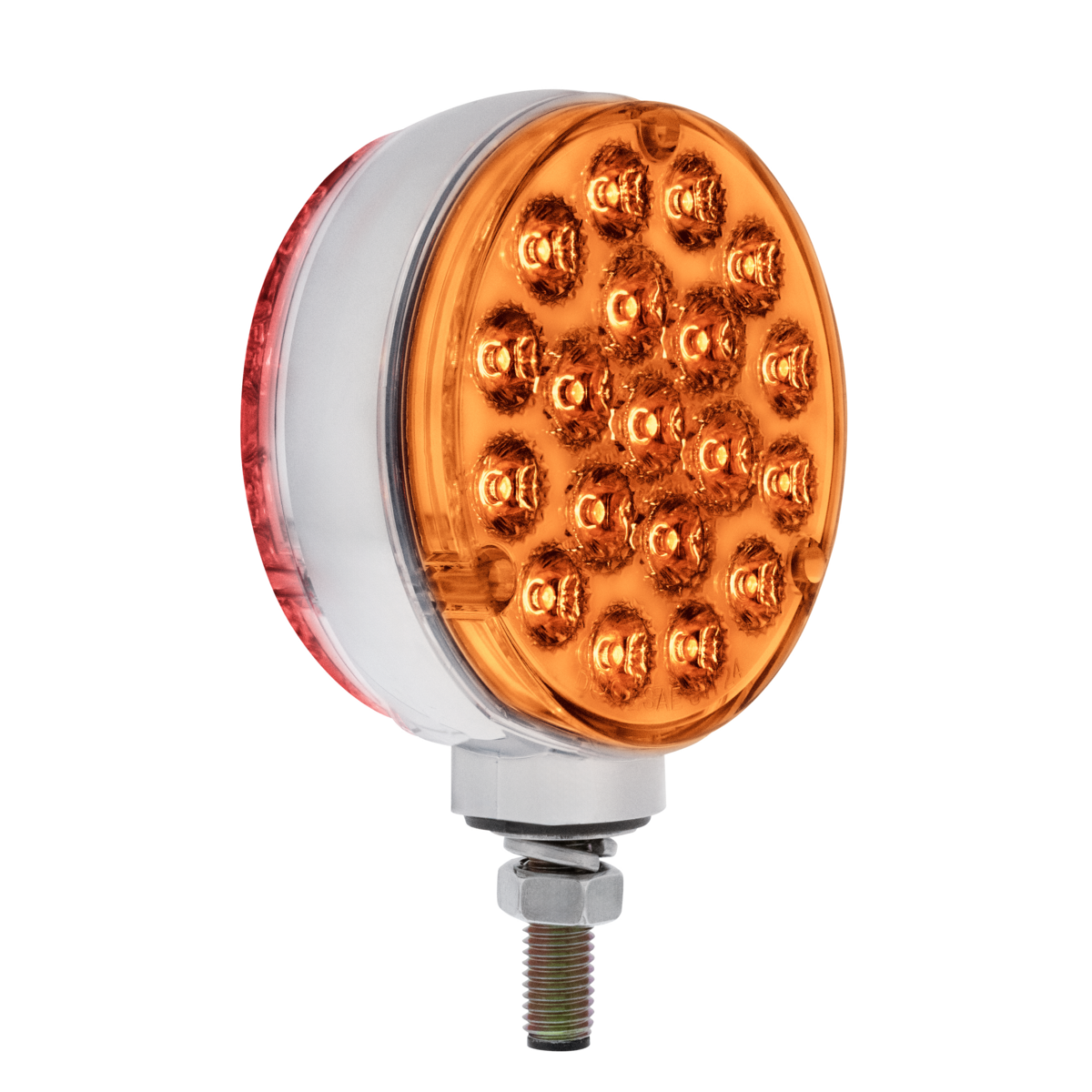 Double Fury Blue Auxiliary to Amber and Red Primary Dual Function 38 LED Reflector Double Face Turn Signal Light