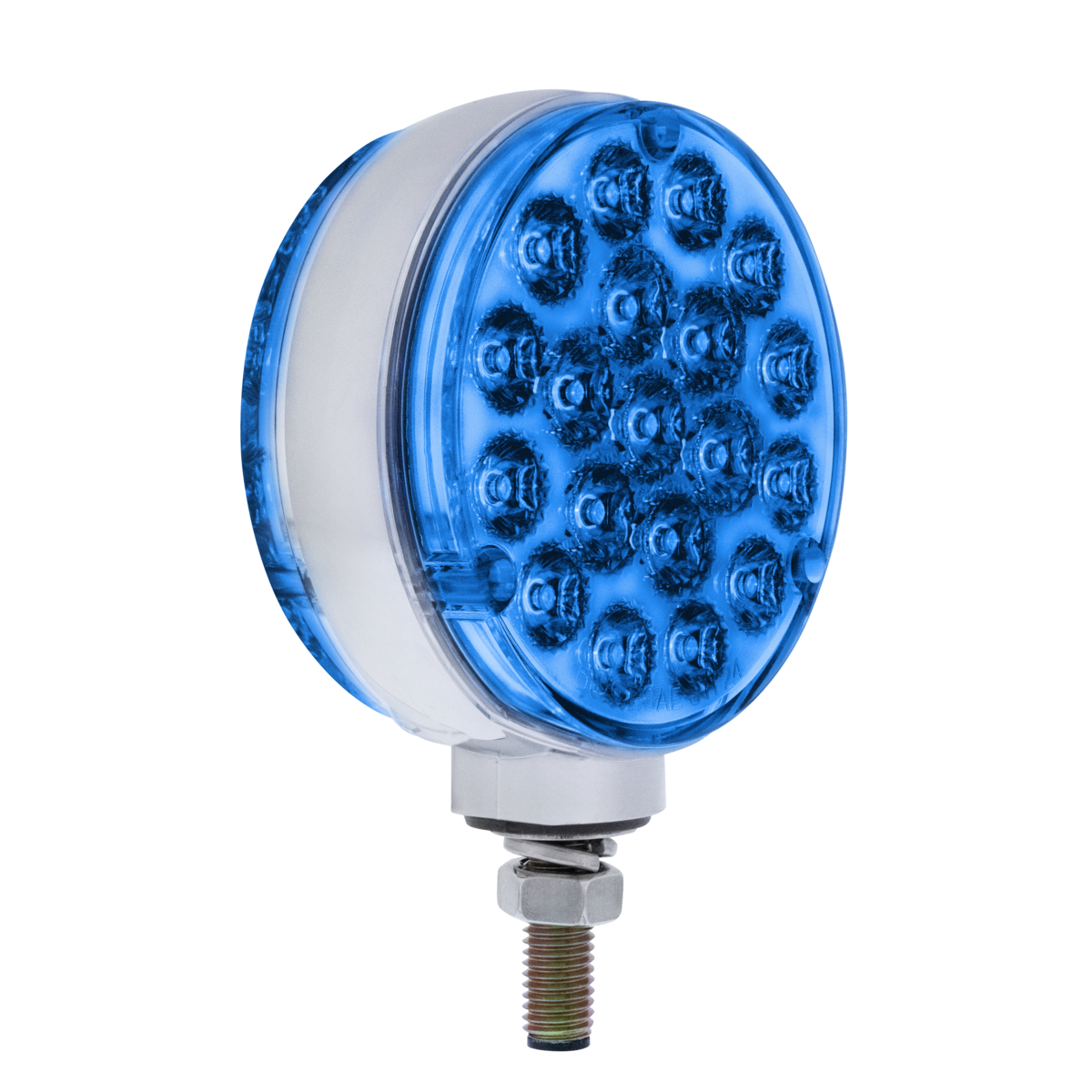 Double Fury Blue Auxiliary to Amber and Red Primary Dual Function 38 LED Reflector Double Face Turn Signal Light