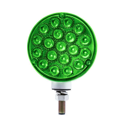 Double Fury Green Auxiliary to Amber and Red Primary Dual Function 38 LED Reflector Double Face Turn Signal Light