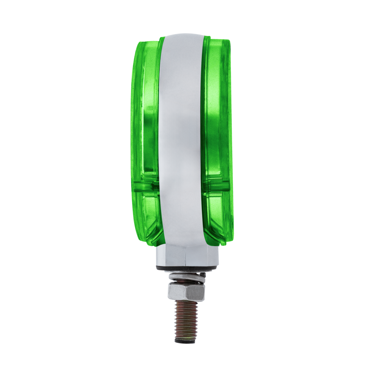 Double Fury Green Auxiliary to Amber and Red Primary Dual Function 38 LED Reflector Double Face Turn Signal Light