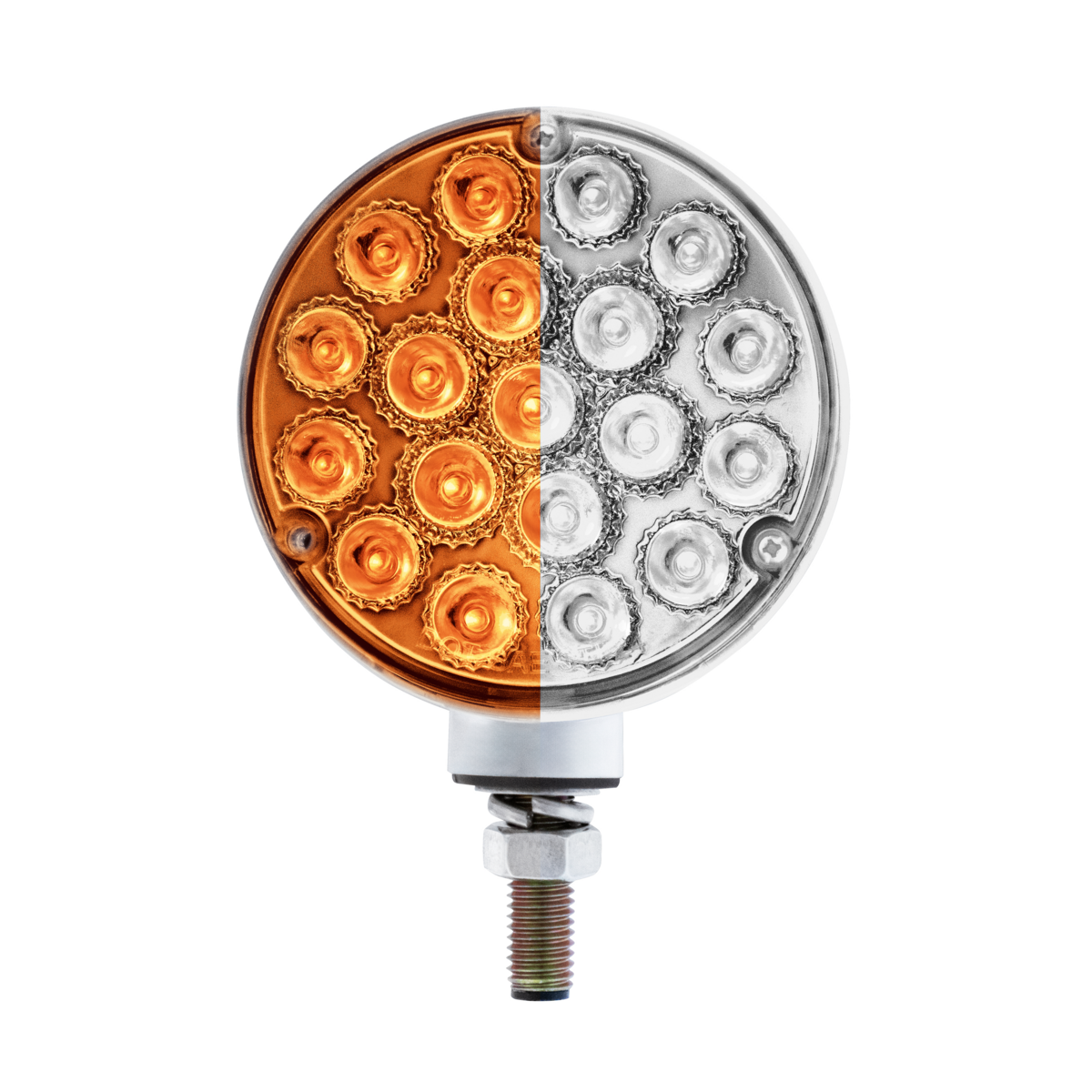Double Fury White Auxiliary to Amber and Red Primary Dual Function 38 LED Reflector Double Face Turn Signal Light