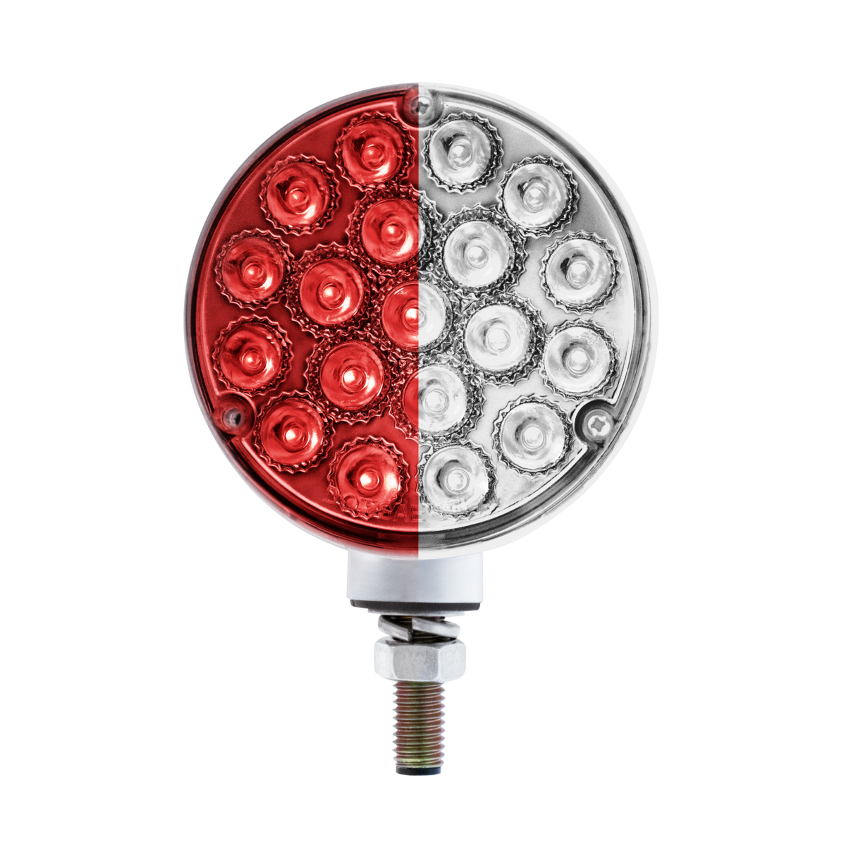 Double Fury White Auxiliary to Amber and Red Primary Dual Function 38 LED Reflector Double Face Turn Signal Light