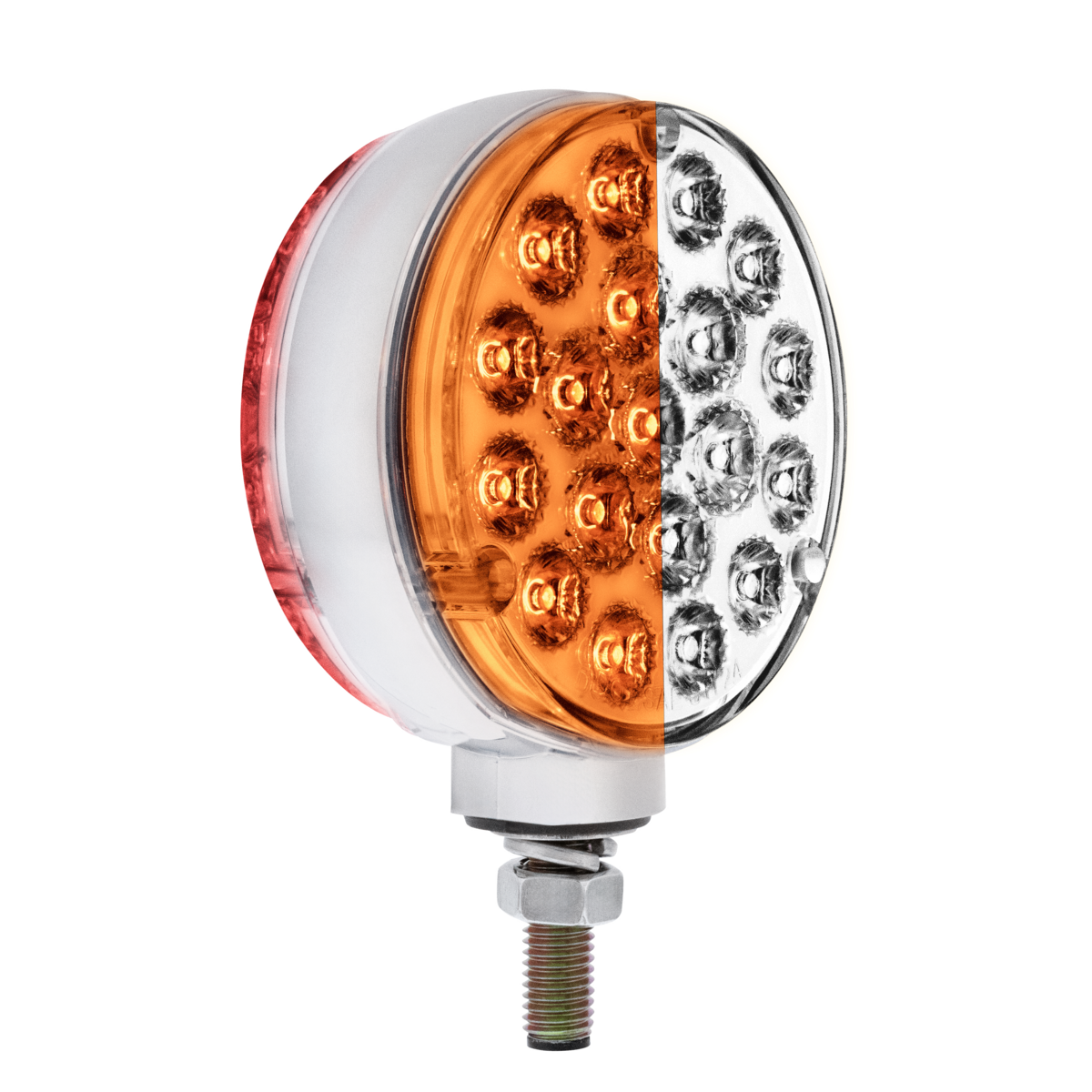 Double Fury White Auxiliary to Amber and Red Primary Dual Function 38 LED Reflector Double Face Turn Signal Light