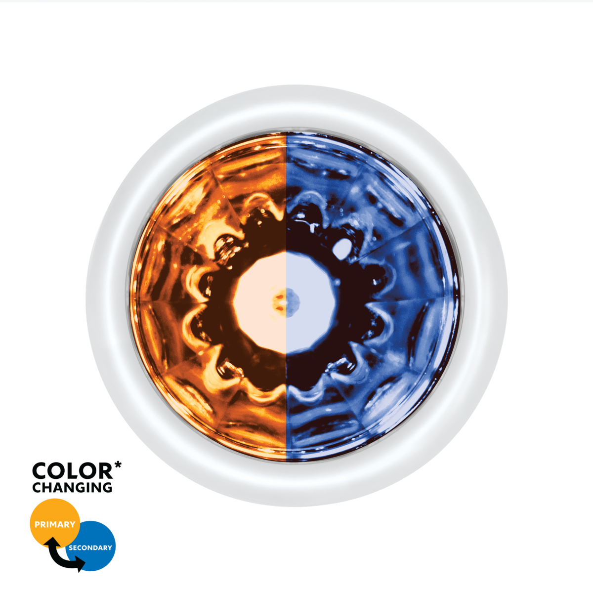 UltraBurst Double Fury Blue Auxiliary to Amber Clearance and Marker 9 LED 1 1/2" Watermelon Light