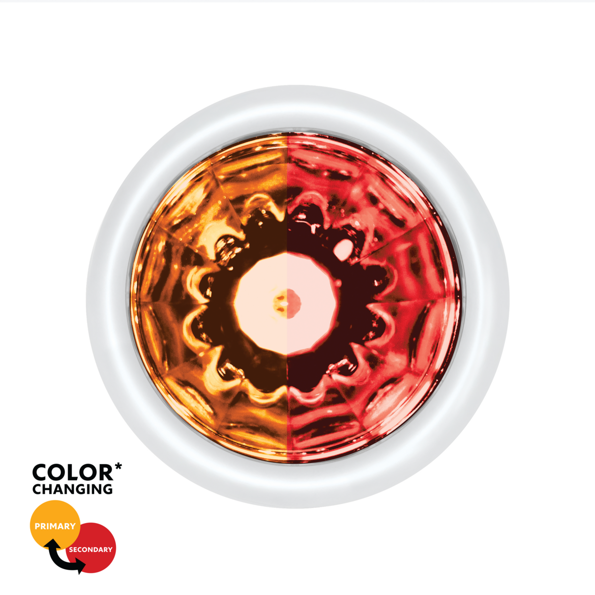 UltraBurst Double Fury Red Auxiliary to Amber Clearance and Marker 9 LED 1 1/2" Watermelon Light