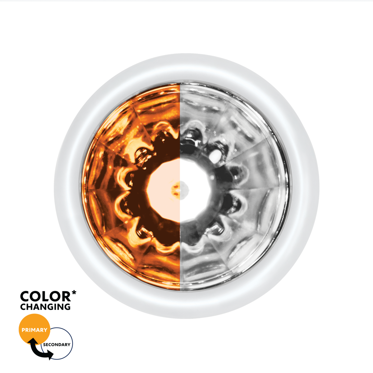 UltraBurst Double Fury White Auxiliary to Amber Clearance and Marker 9 LED 1 1/2" Watermelon Light