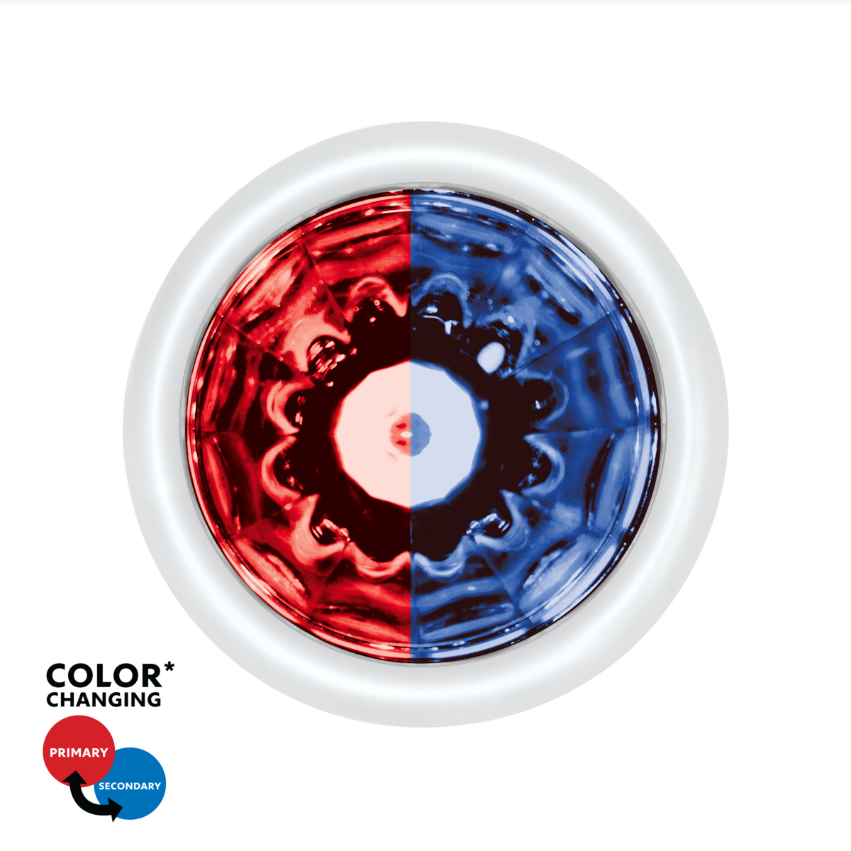 UltraBurst Double Fury Blue Auxiliary to Red Clearance and Marker 9 LED 1 1/2" Watermelon Light