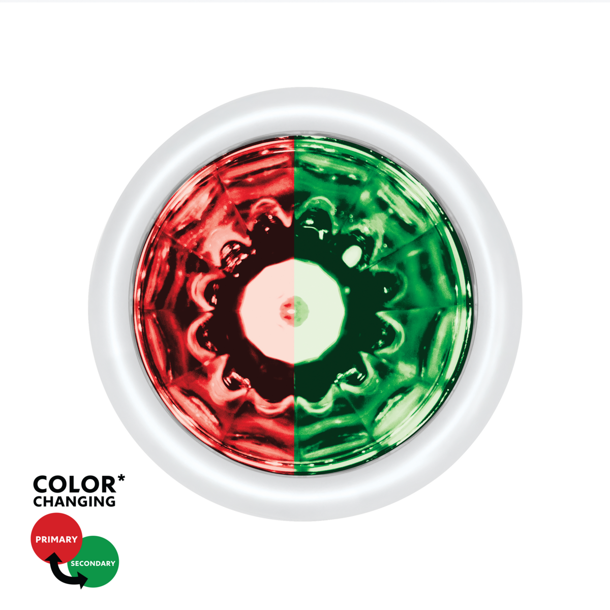 UltraBurst Double Fury Green Auxiliary to Red Clearance and Marker 9 LED 1 1/2" Watermelon Light
