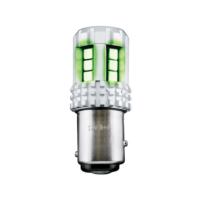 Double Fury High Power Amber to Green 18 LED 1157 Bulb