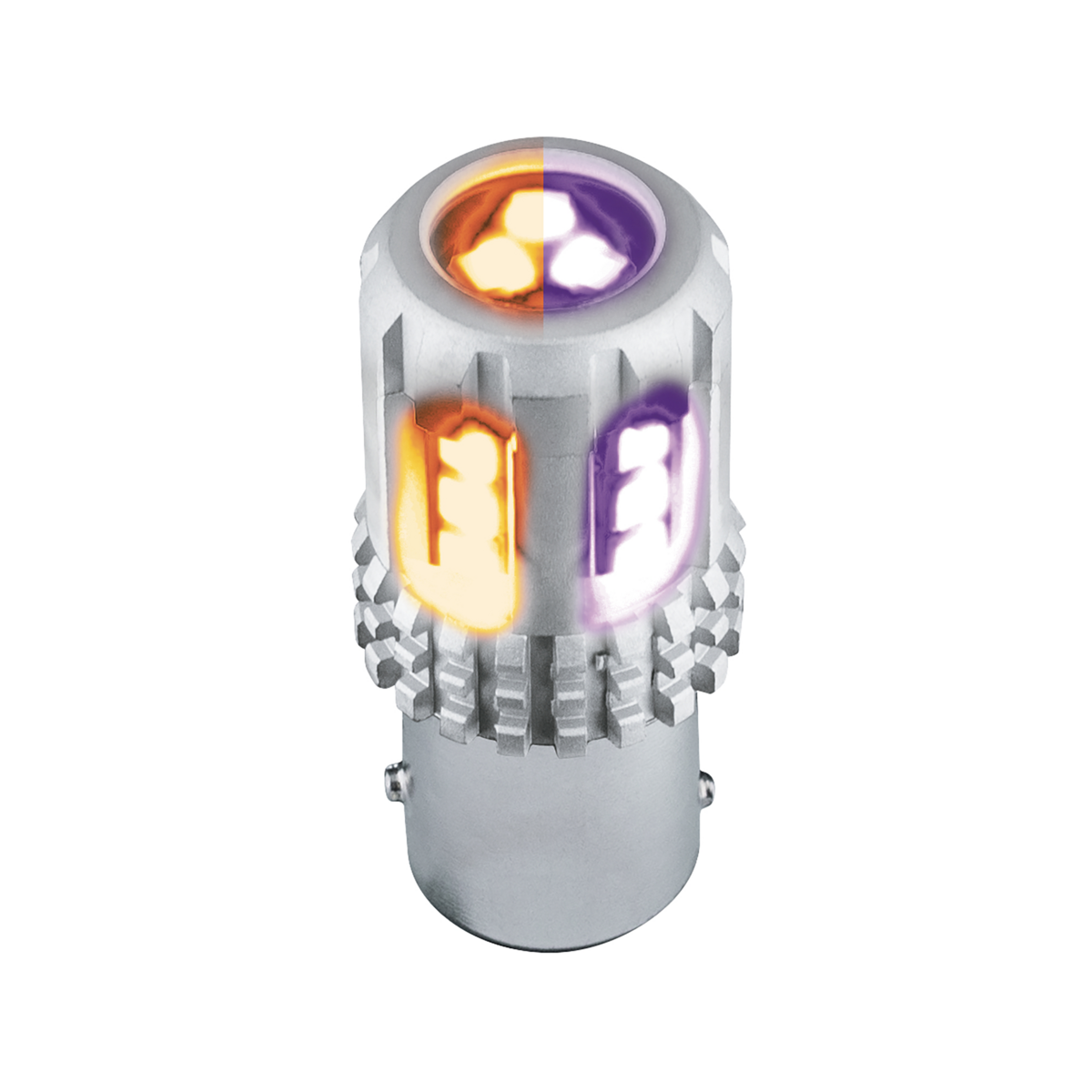 Double Fury High Power Amber to Purple 18 LED 1157 Bulb