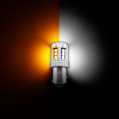 Double Fury High Power Amber to White 18 LED 1157 Bulb
