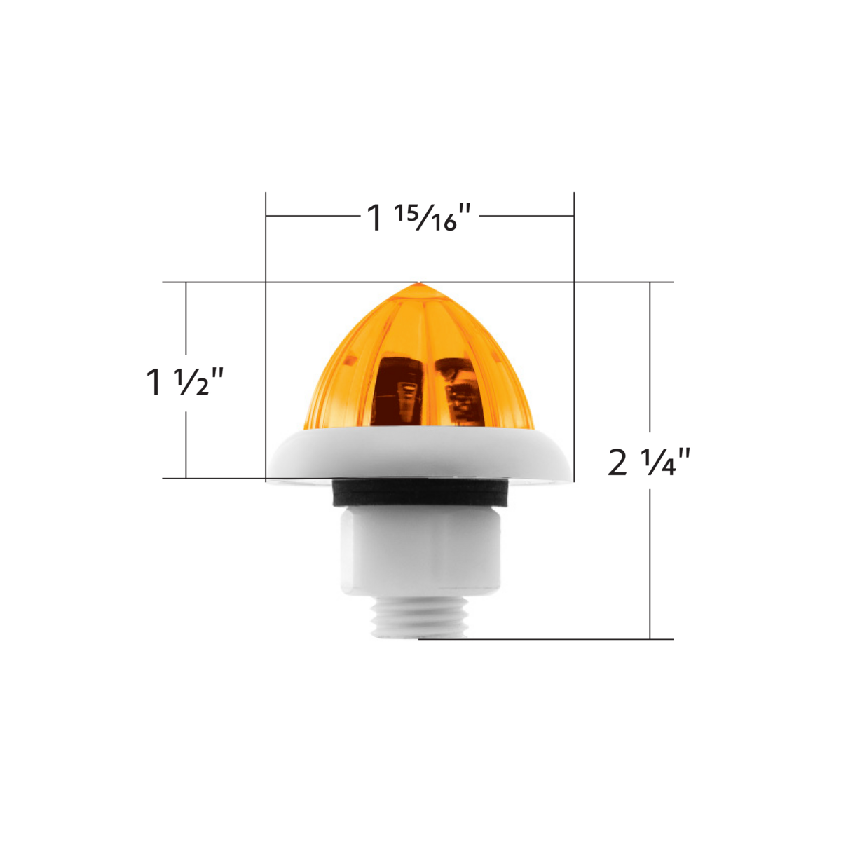 UltraBurst Amber with Amber Lens Clearance and Marker 9 LED 1 1/2" Watermelon Light