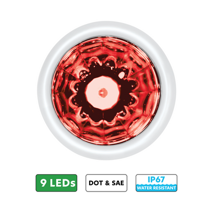 UltraBurst Red with Red Lens Clearance and Marker 9 LED 1 1/2" Watermelon Light