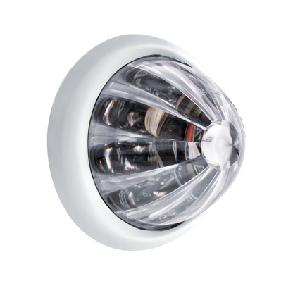 UltraBurst Amber with Clear Lens Clearance and Marker 9 LED 1 1/2" Watermelon Light