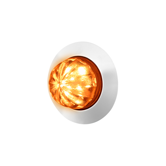 Amber 6 LED Dual Function Clearance and Marker 1 1/4" Mini Watermelon Light with Amber Lens