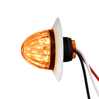 Amber 6 LED Dual Function Clearance and Marker 1 1/4" Mini Watermelon Light with Amber Lens