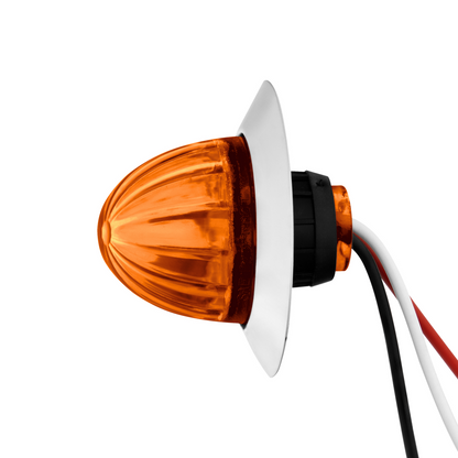 Amber 6 LED Dual Function Clearance and Marker 1 1/4" Mini Watermelon Light with Amber Lens
