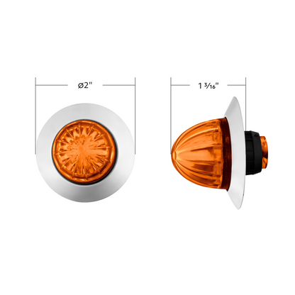Amber 6 LED Dual Function Clearance and Marker 1 1/4" Mini Watermelon Light with Amber Lens