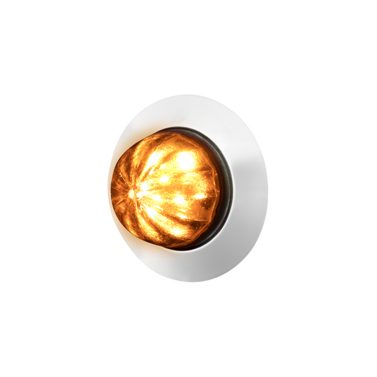 Amber 6 LED Dual Function Clearance and Marker 1 1/4" Mini Watermelon Light with Clear Lens