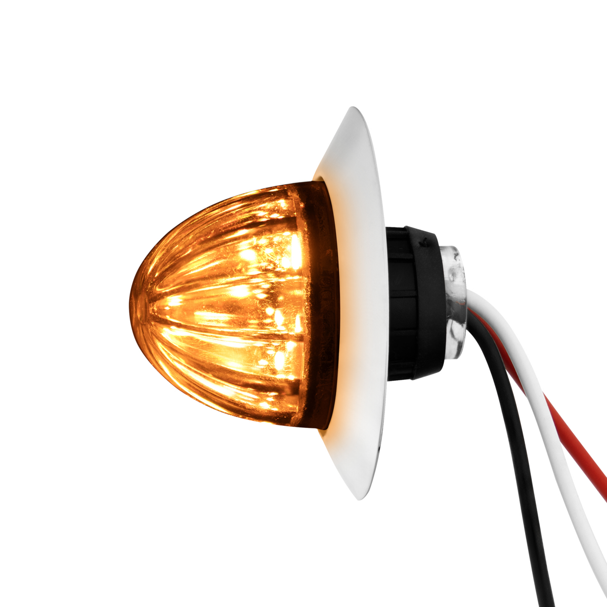 Amber 6 LED Dual Function Clearance and Marker 1 1/4" Mini Watermelon Light with Clear Lens
