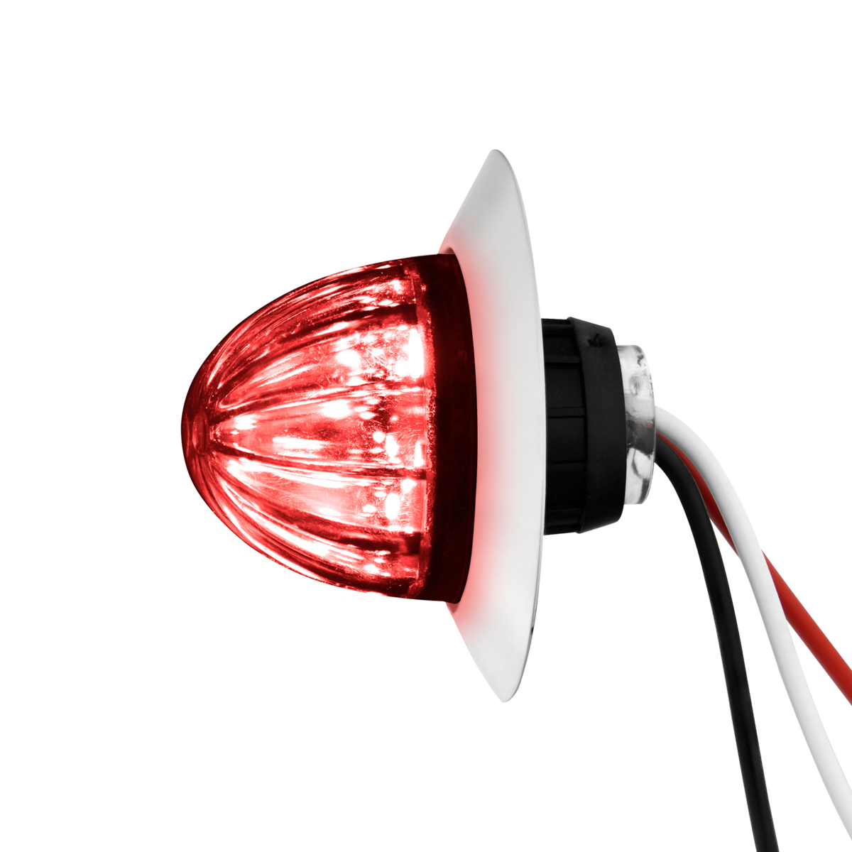 Red 6 LED Dual Function Clearance and Marker 1 1/4" Mini Watermelon Light with Clear Lens