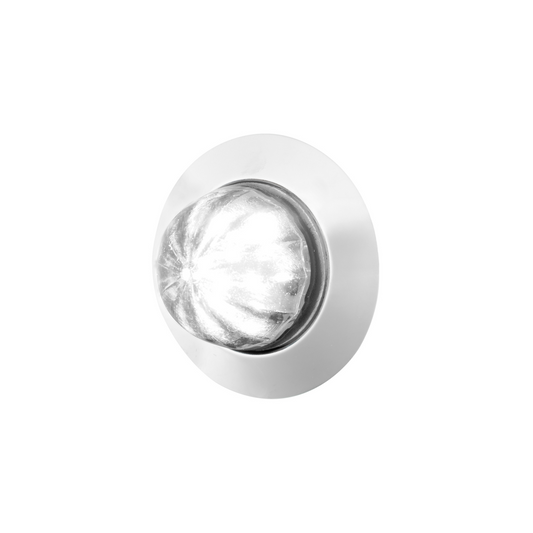 White 6 LED Dual Function Clearance and Marker 1 1/4" Mini Watermelon Light with Clear Lens