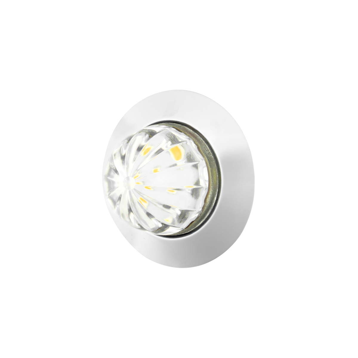 White 6 LED Dual Function Clearance and Marker 1 1/4" Mini Watermelon Light with Clear Lens
