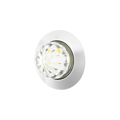White 6 LED Dual Function Clearance and Marker 1 1/4" Mini Watermelon Light with Clear Lens