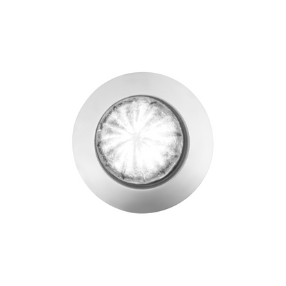 White 6 LED Dual Function Clearance and Marker 1 1/4" Mini Watermelon Light with Clear Lens