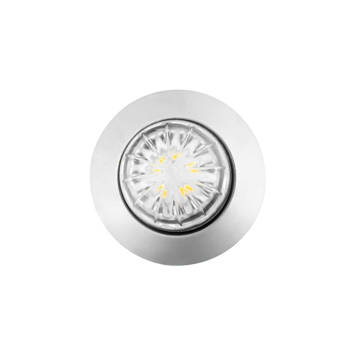 White 6 LED Dual Function Clearance and Marker 1 1/4" Mini Watermelon Light with Clear Lens