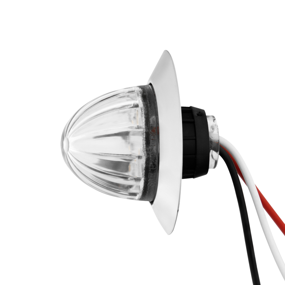 White 6 LED Dual Function Clearance and Marker 1 1/4" Mini Watermelon Light with Clear Lens