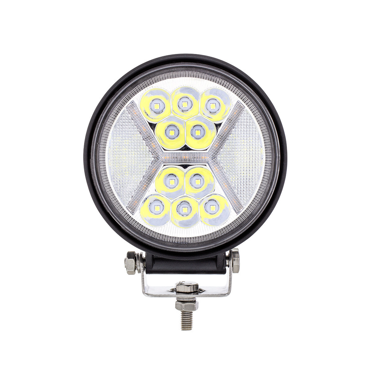 24 High Power LED 4 1/2" Round Work Light with "X" LED Light Guide