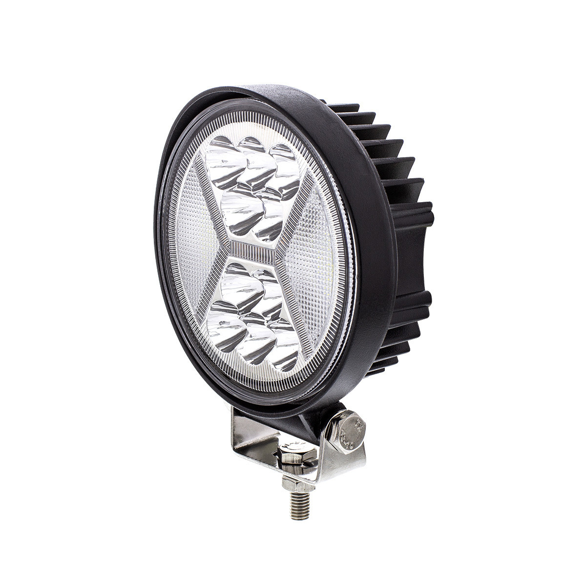 24 High Power LED 4 1/2" Round Work Light with "X" LED Light Guide