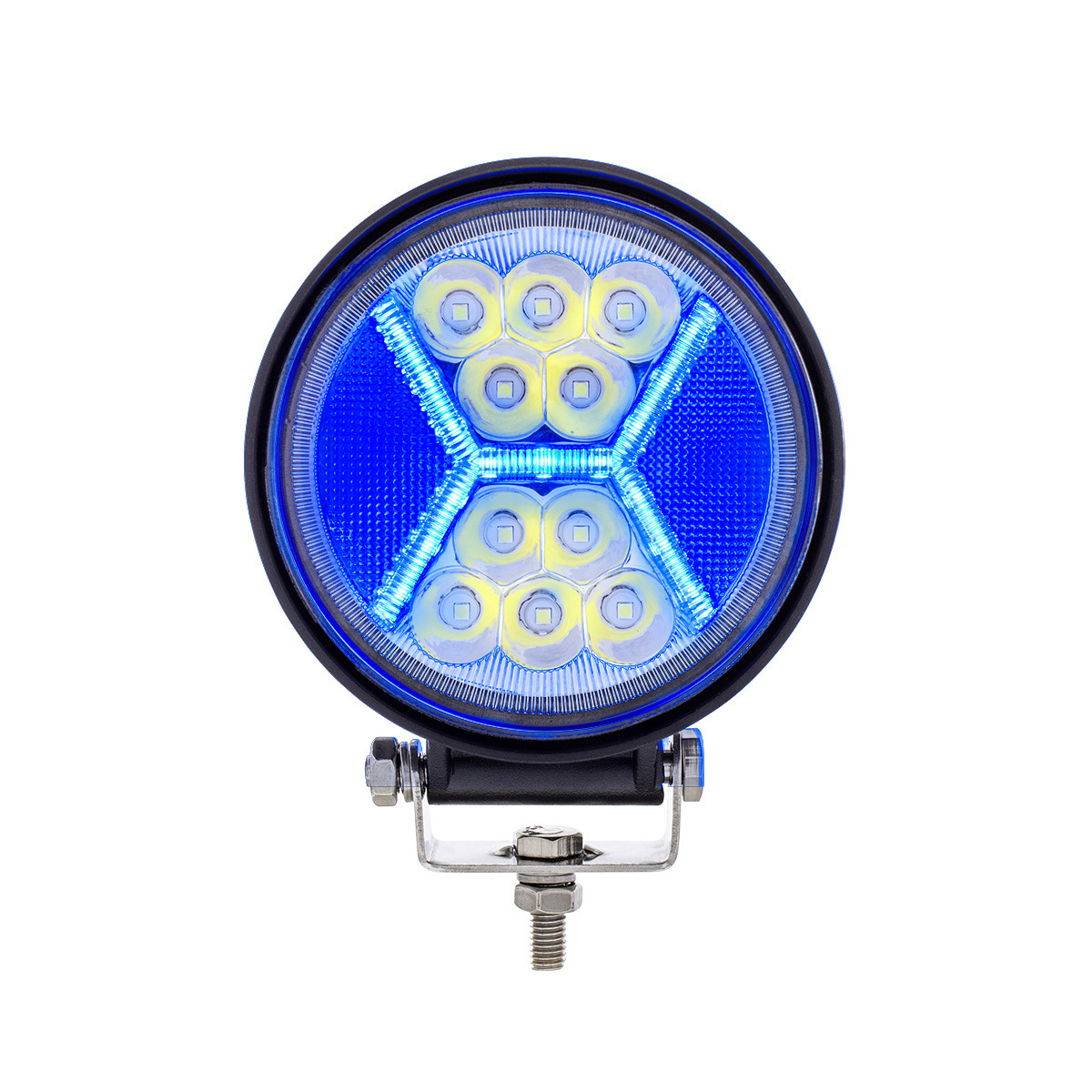 24 High Power LED 4 1/2" Round Work Light with "X" LED Light Guide