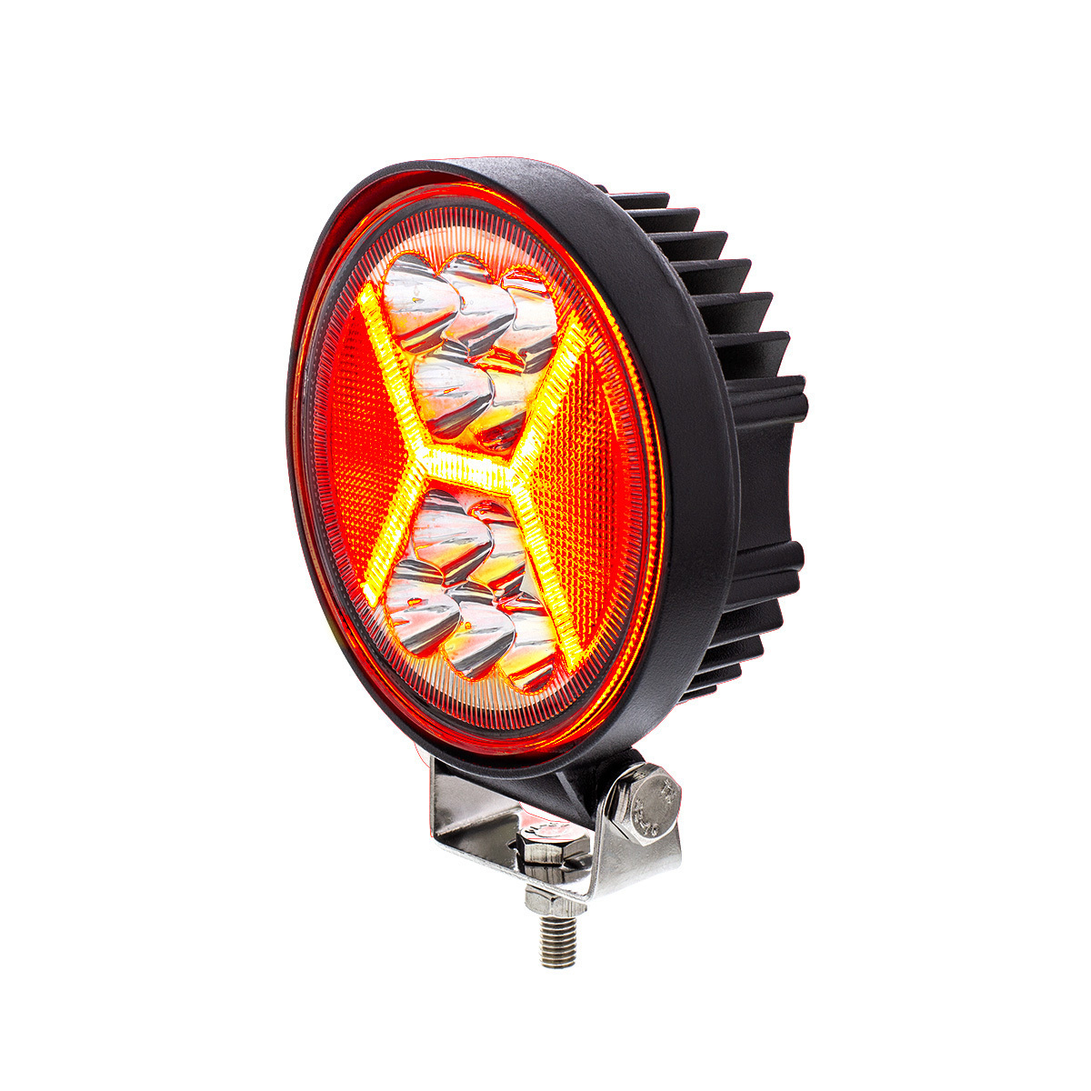 24 High Power LED 4 1/2" Round Work Light with "X" LED Light Guide