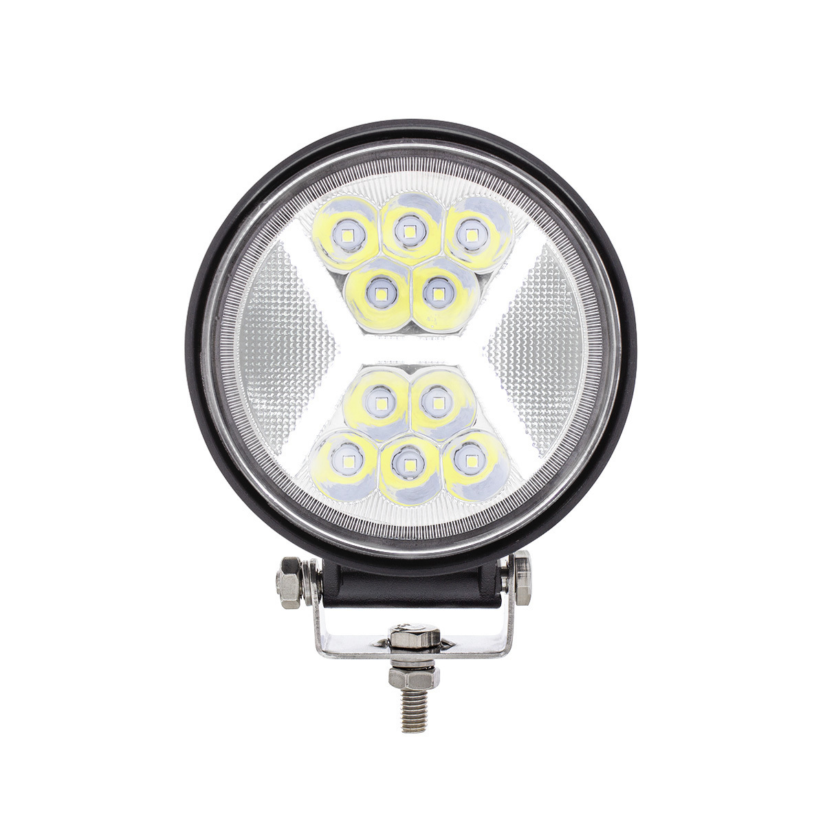 24 High Power LED 4 1/2" Round Work Light with "X" LED Light Guide