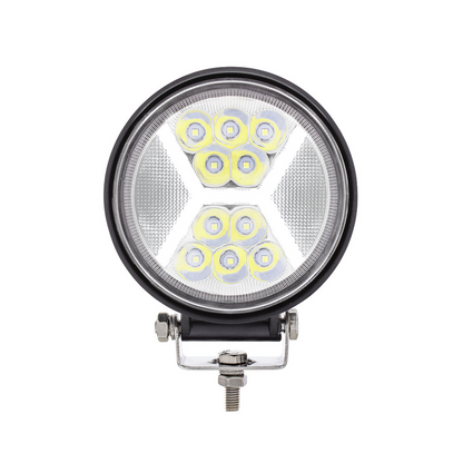 24 High Power LED 4 1/2" Round Work Light with "X" LED Light Guide