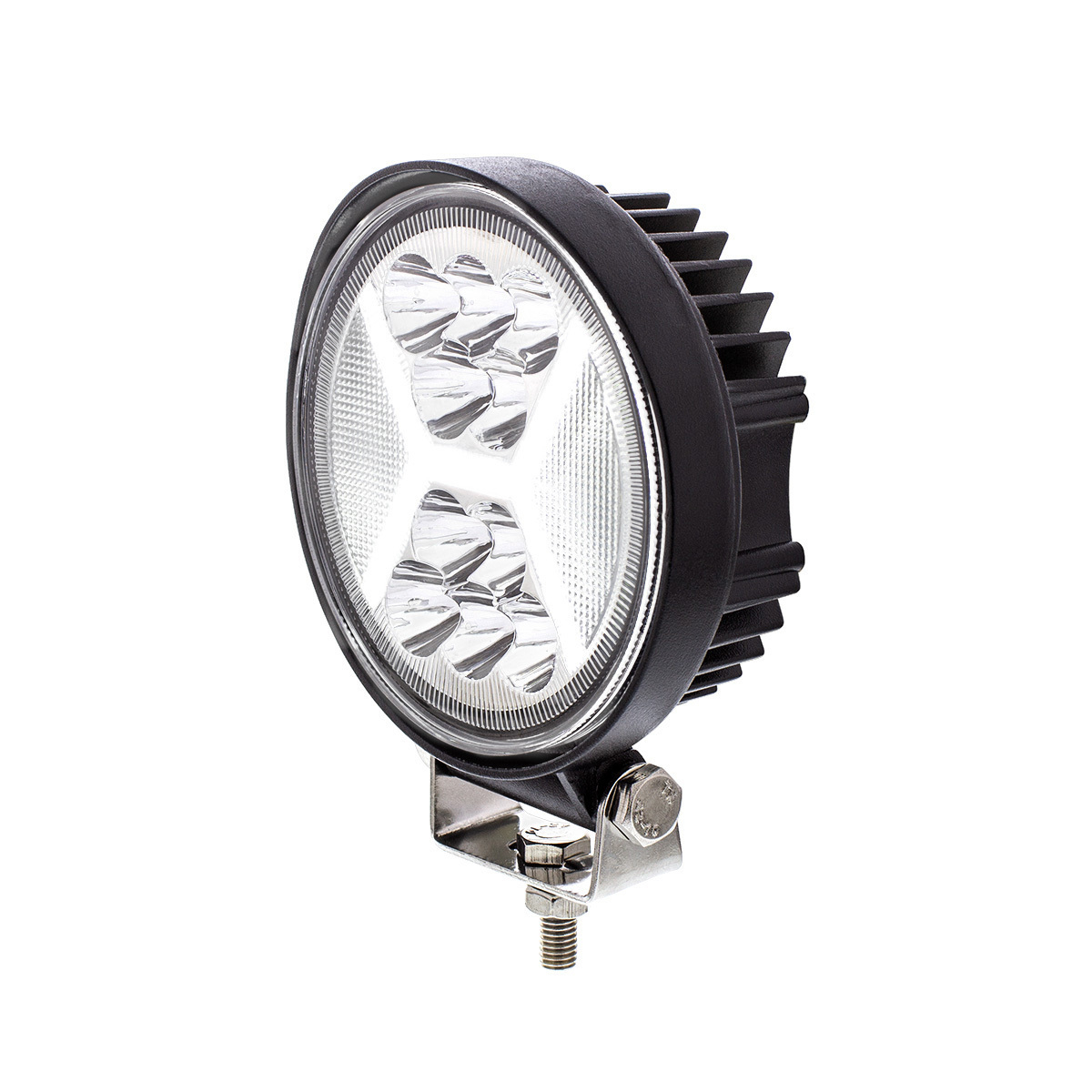 24 High Power LED 4 1/2" Round Work Light with "X" LED Light Guide