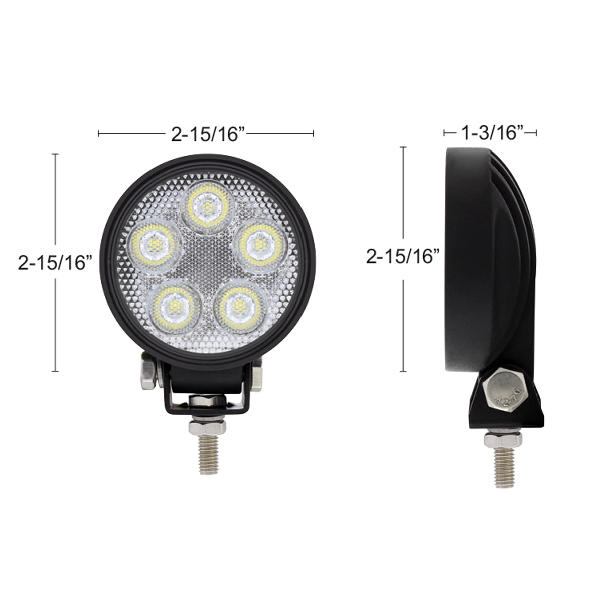 5 High Power LED 3" Round Mini Flood Work Light