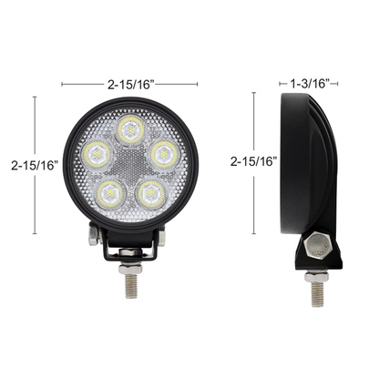 5 High Power LED 3" Round Mini Flood Work Light