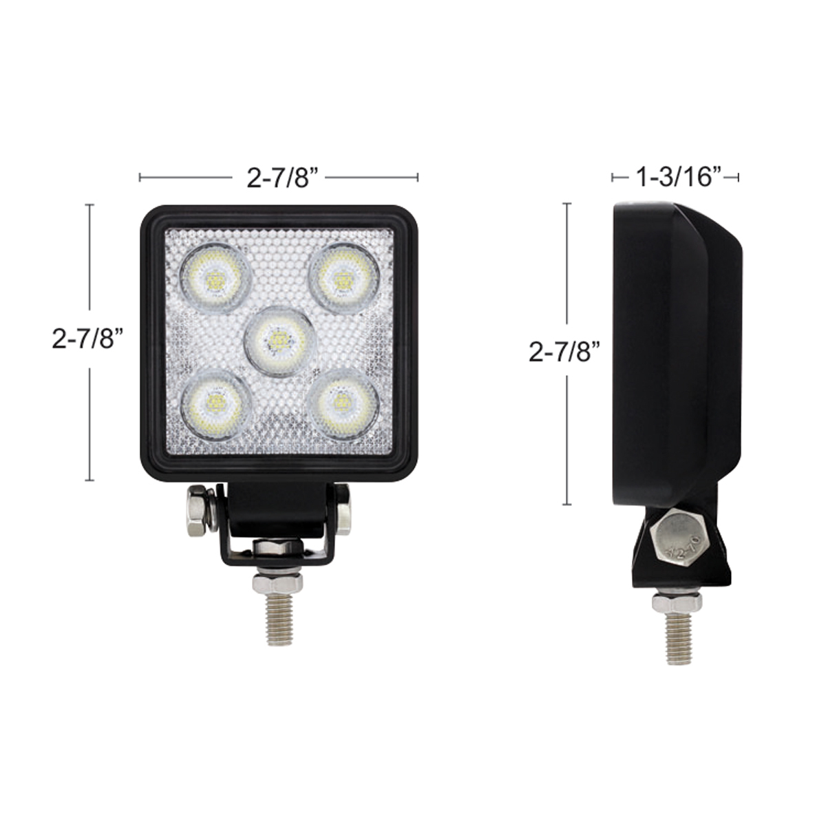 5 High Power LED 3" Square Mini Flood Work Light