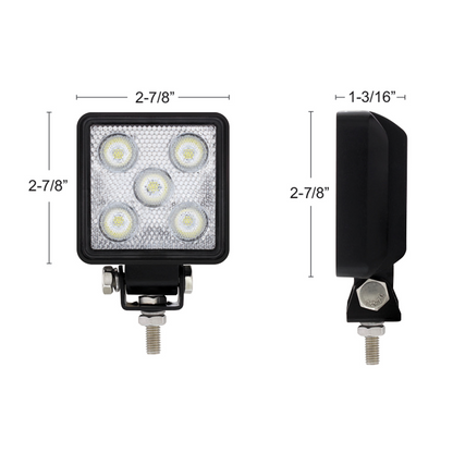 5 High Power LED 3" Square Mini Flood Work Light