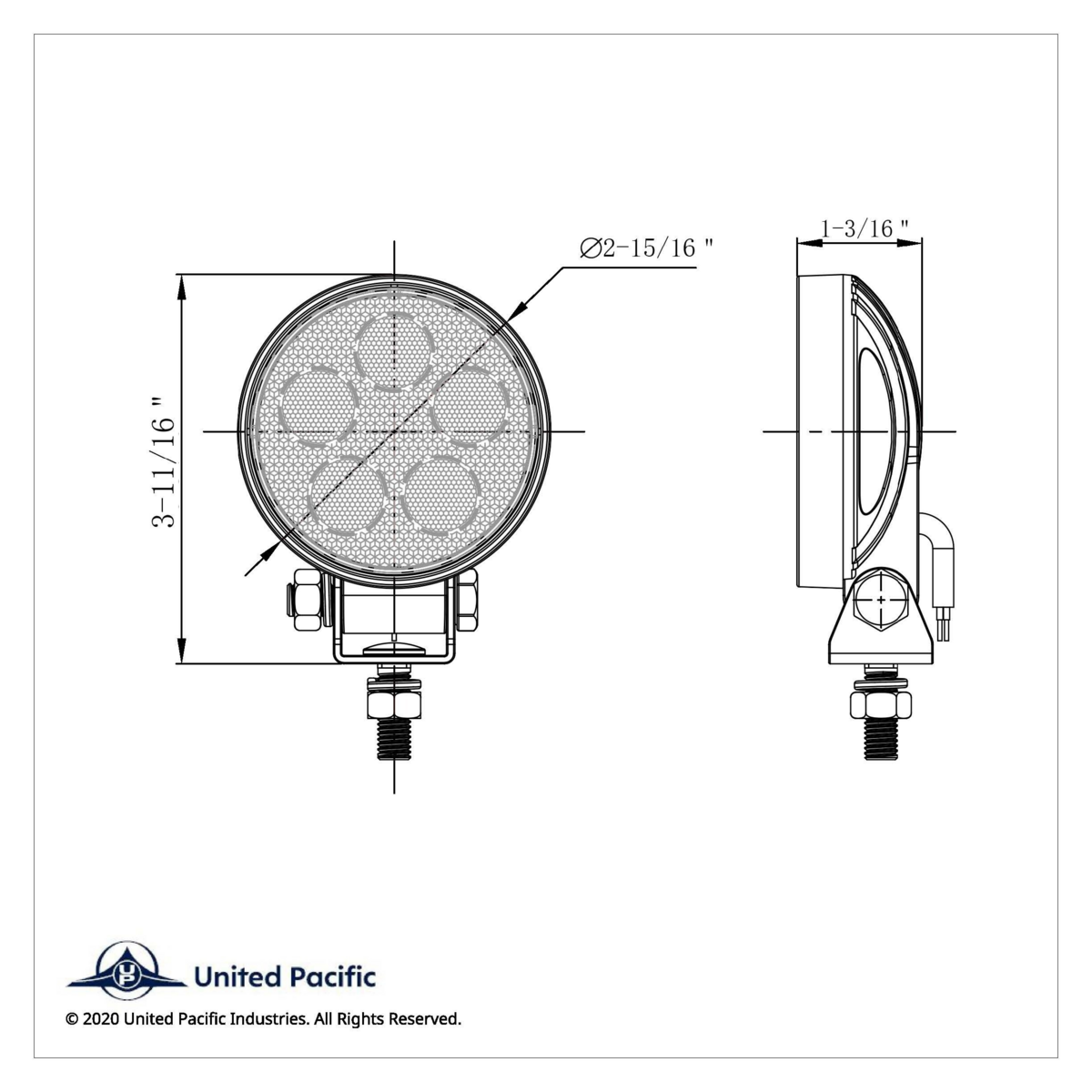 5 High Power LED 3" Round Mini Spot Work Light