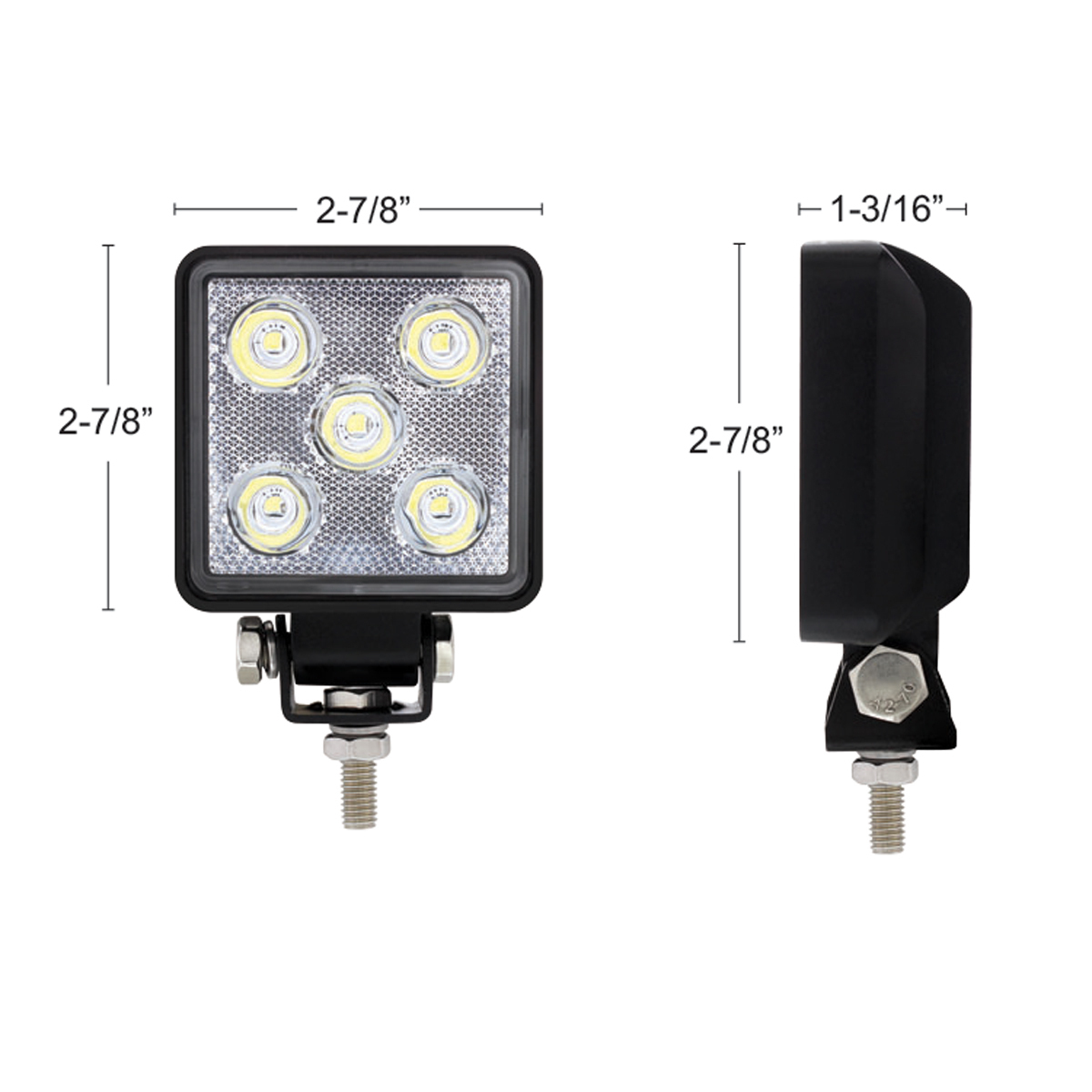 5 High Power LED 3" Square Mini Spot Work Light
