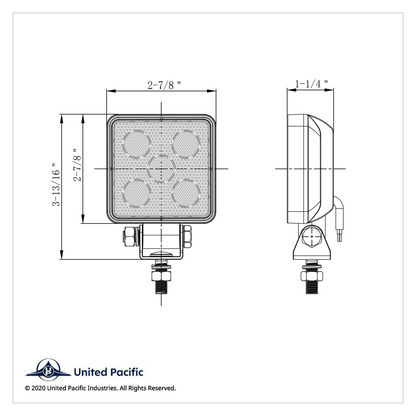 5 High Power LED 3" Square Mini Spot Work Light