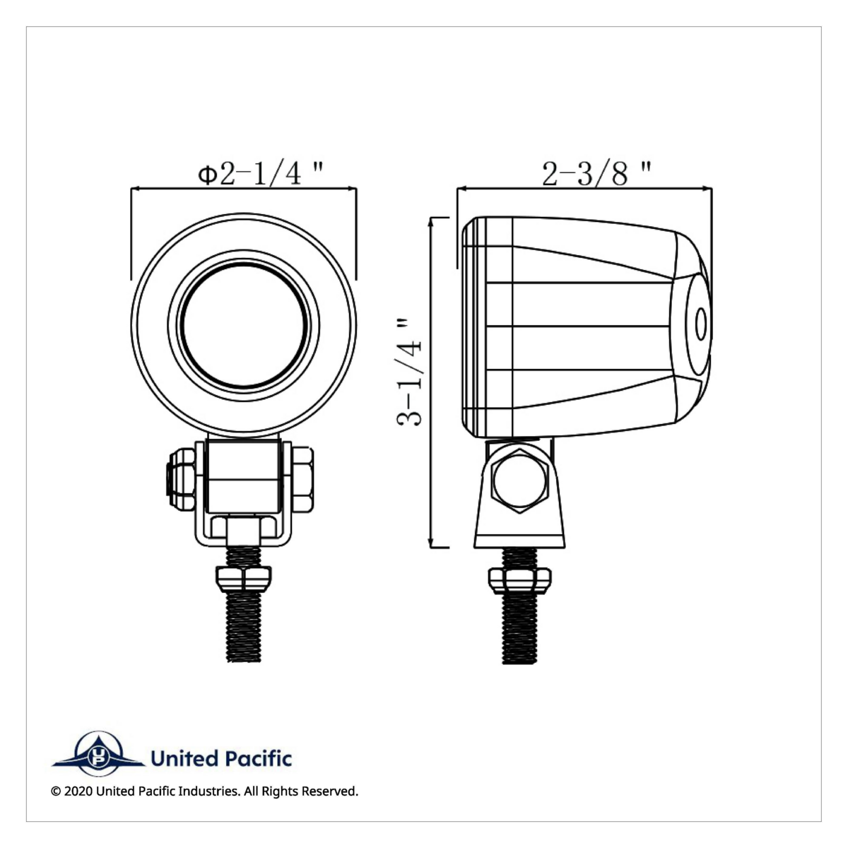 Single High Power LED 2 1/4" Round Mini Spot Work Light